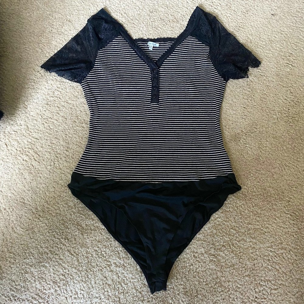 White Birch 3x Bodysuit Striped Top